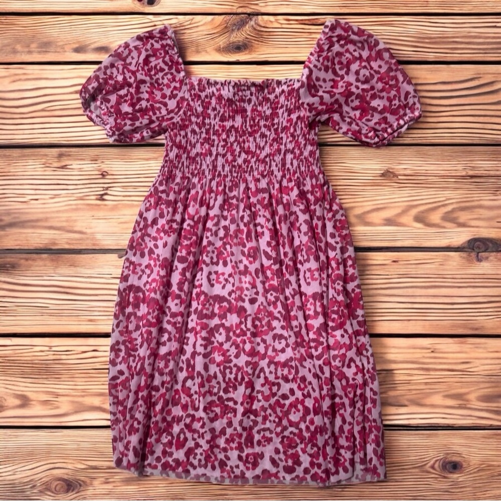 Baum Und Pferdgarten smocked pink animal print sundress mini summer flirty sz S - Picture 5 of 10